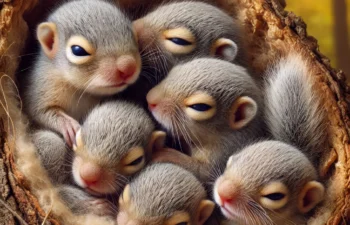 Squirrel on roof near attic entry point