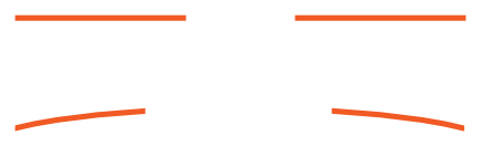 Logo of The Outdoors Group, featuring bold white text on a dark background with two curved orange lines above and below the word “Outdoors.”.