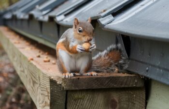 A squirrel invading residence.