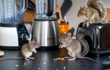 Mice and squirrels in a home.