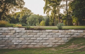 Retaining wall in front yard